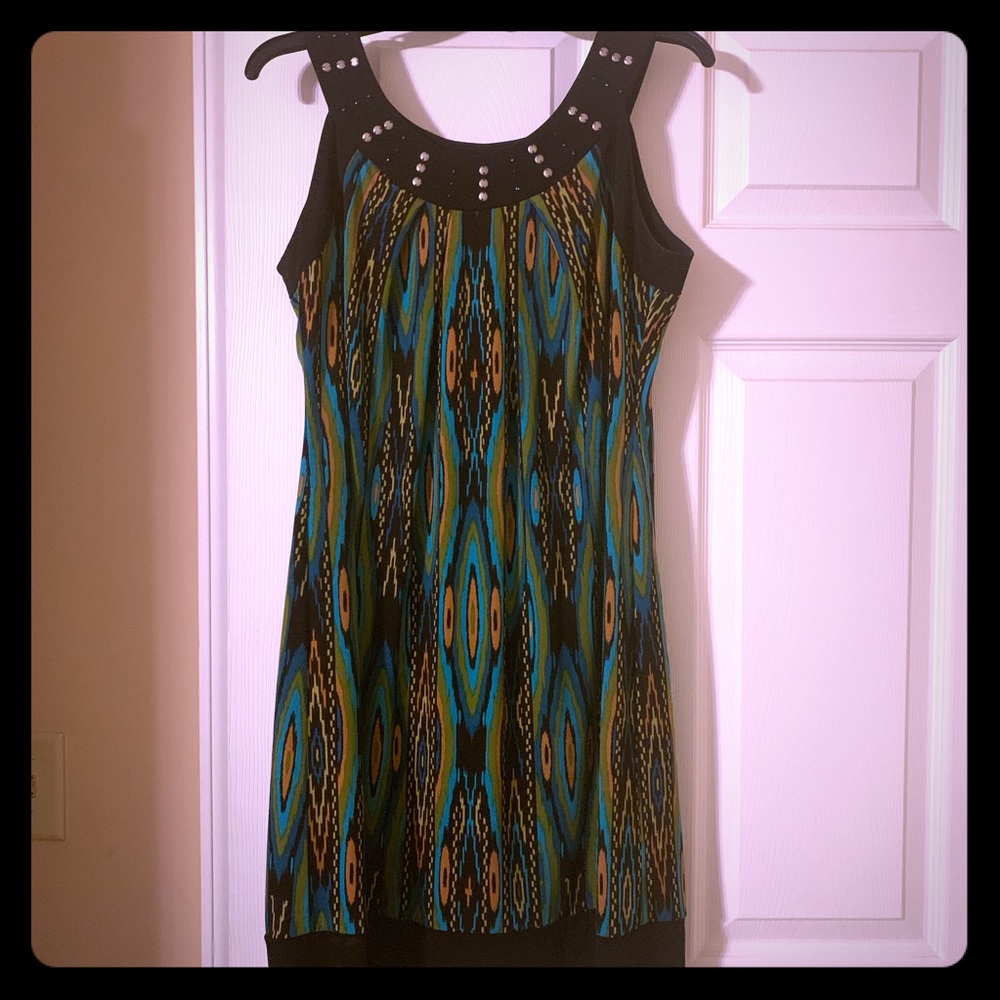 Dress with studs around neckline